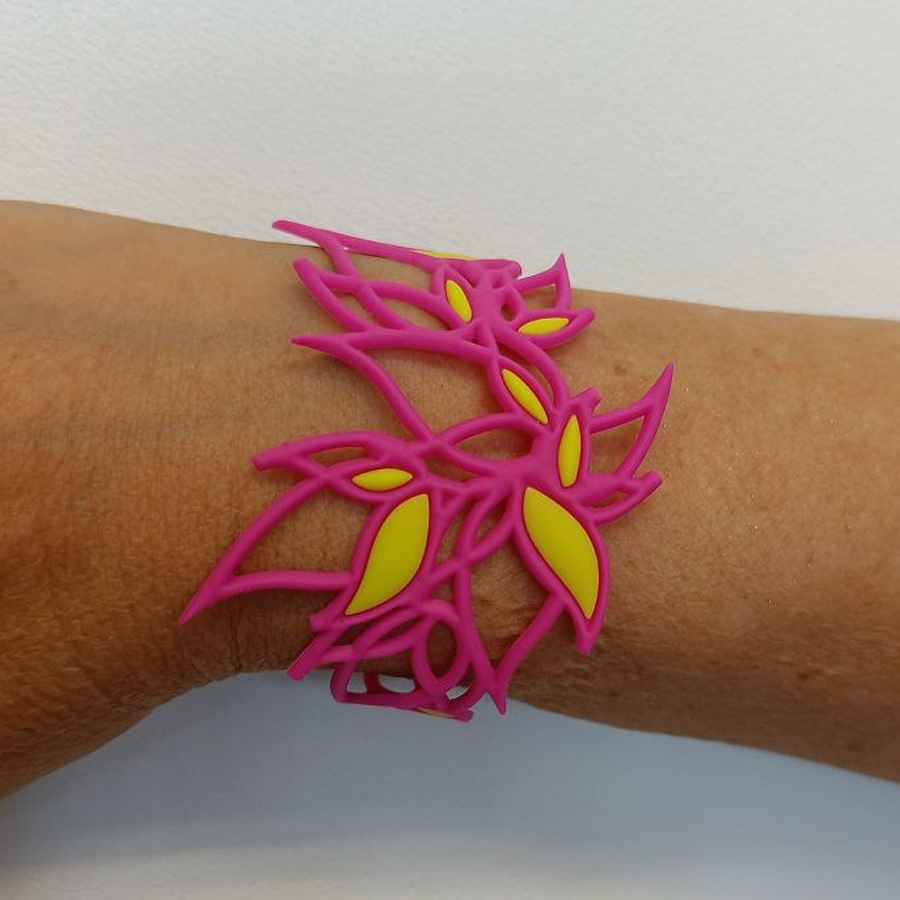 Flame-Armband-Neon-Fluo-Pink-Geel