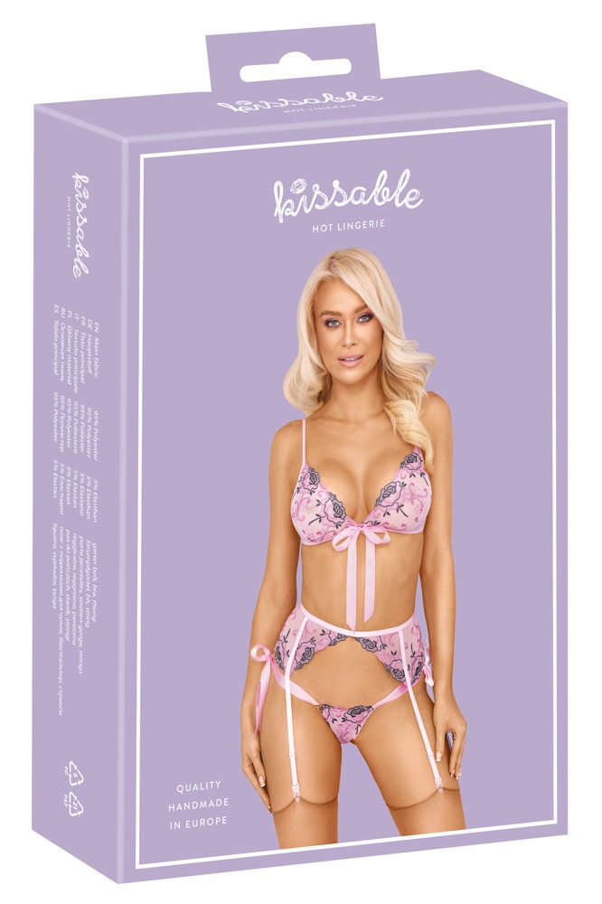 3-Delige roze lingerie-set (3)