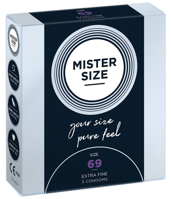 Voor de penis met een omtrek vanaf 14 cm: Extra dunne condooms met een nominale breedte van 69mm.